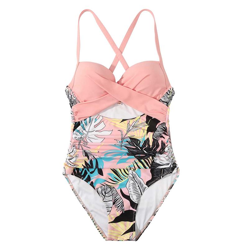 Women Tummy Control Swimsuit Sexy Bikini Swimsuit One Piece Printed Beach Swimsuit