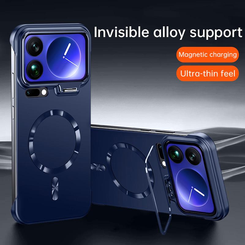 

Original Matte Ultra-Thin Case For Xiaomi 17 Pro Max 15 14 Pro Shockproof Bracket Magnetic Wireless Charge Frameless Slim Cover Xiaomi 15 Pro