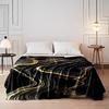 Abstract Black and Gold Marble Art Style Flannel Blanket for Bedroom, Living Room, Sofa, and Nap Sofas.