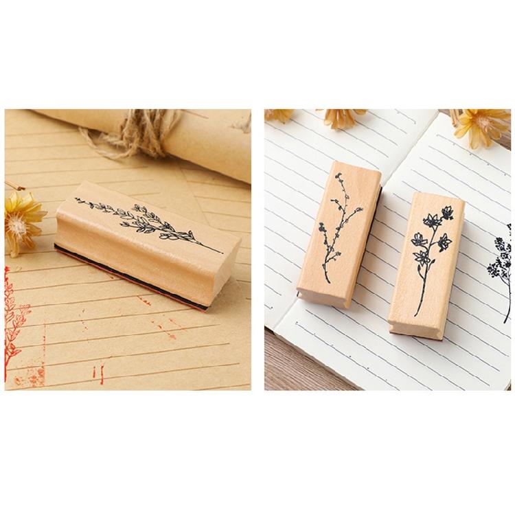 8 Stück Vintage Holzstempel Blumen Gummi Stempel für Kartenherstellung DIY Kunsthandwerk