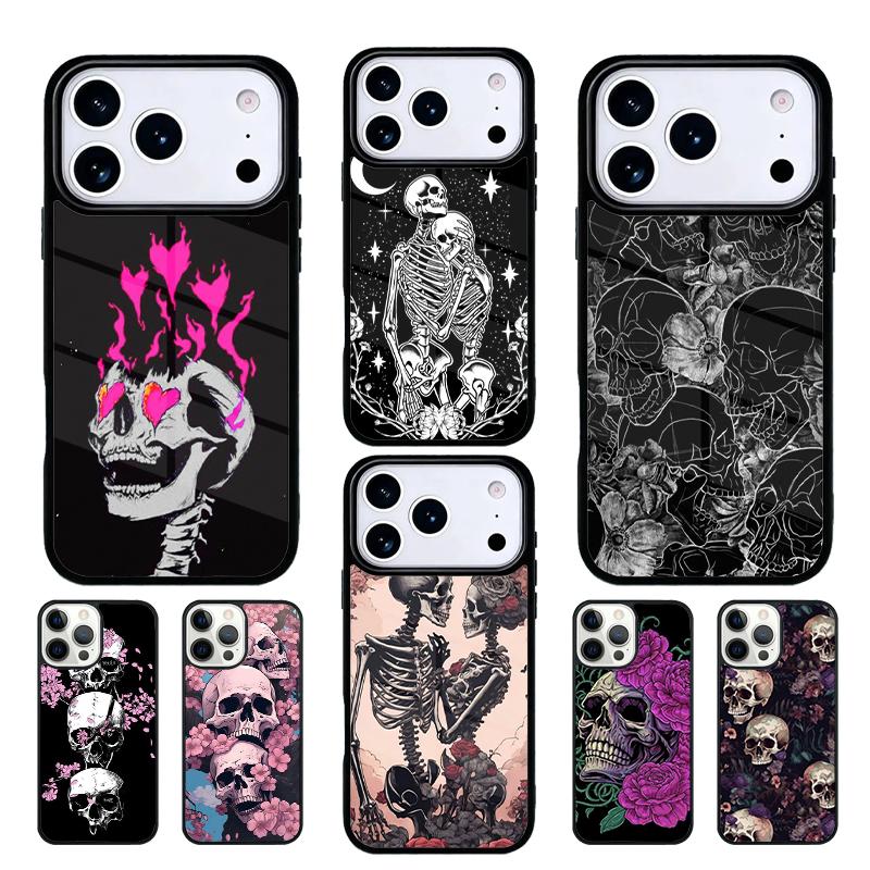 Gothic Fashion Skull phone case cover Compatible with for IPhone 17air 16e 15 14 13 12 11Pro Max 17 Air