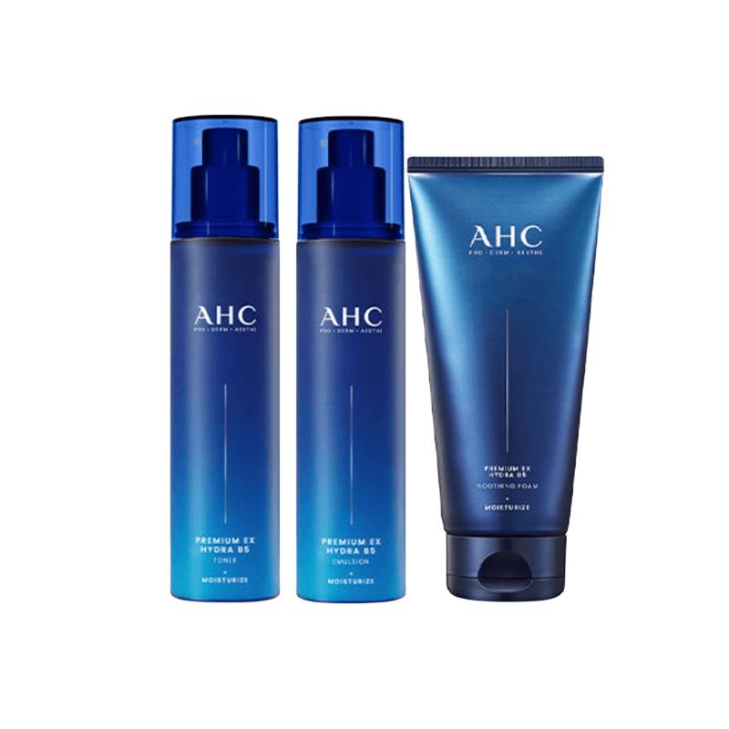 AHC Hydra B5 3Pcs Skincare Set,140ml Toner+140ml Emulsion+180ml Cleanser,Soothing Hyaluronic Facial Kit коричневый