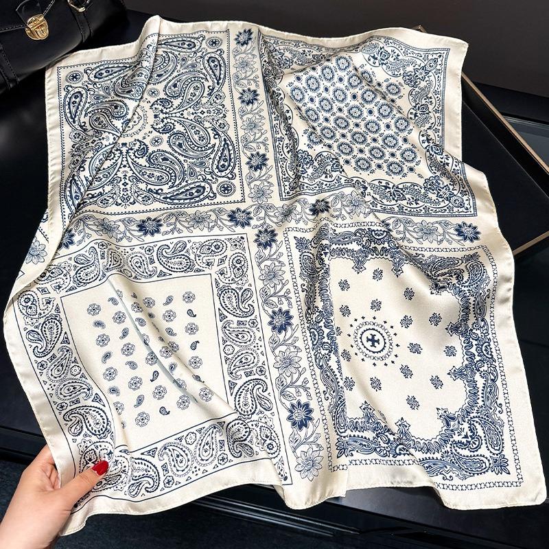 Korean Style Thin Square Scarf Elegant Women Fashion Decorative Neck Scarf