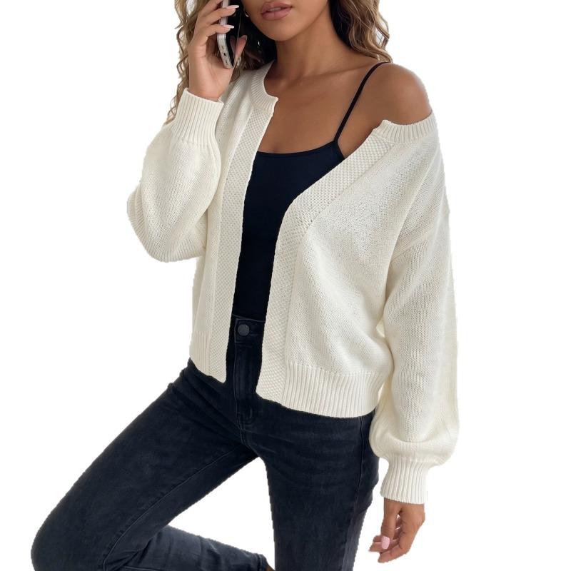 Women Casual Loose Long Sleeve Knit Open Front Cardigan Sweater Outerwear