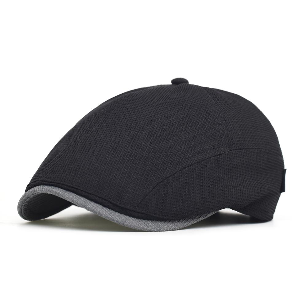 Spring Summer Breathable Mesh Newsboy Caps Men Woman Casual Beret Flat Ivy Cap Soft Solid Driving Fashion Peaked Cap Unisex