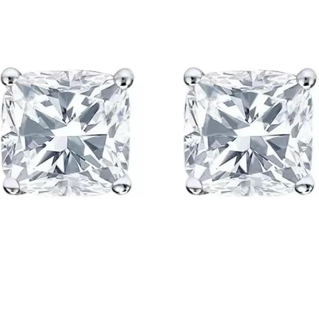 Jewels Prim Pendientes de Diamante Corte Cojín de 6 Ct Oro Blanco Sólido 14K Martini Cierre a Presión Joyería Hecha a Mano para Mujer