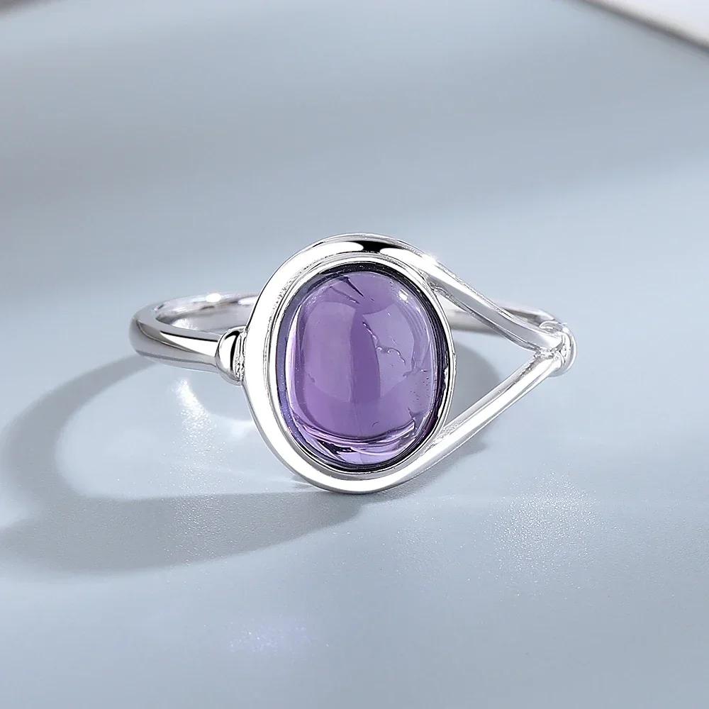Sterling Silver Ring With Natural 10*14mm Moonstone Rings Oval Large Stone Vintage Fine Jewelry for Women Men