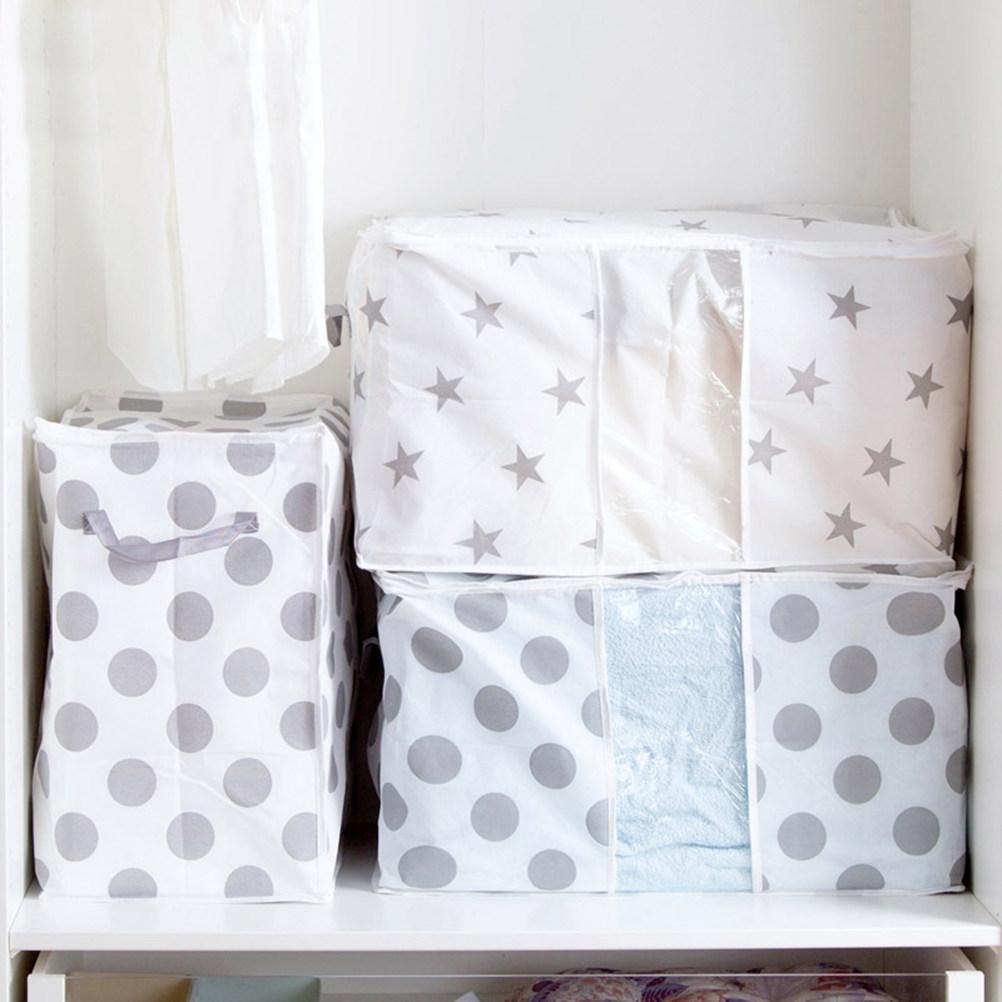 

Large Size L Moisture Proof Storage Bag Non-Woven Fabric Compressible Closet Box for Clothes Overcoat Cotton-Padded Jacket Space 48X40X29CM