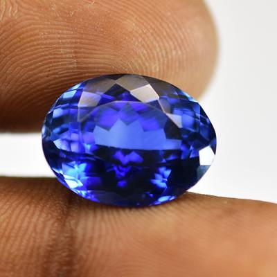 Natural Blue Tanzanite Loose Gemstone High Quality 11.25 Ct Oval Cut for Jewelry Making and Crafts