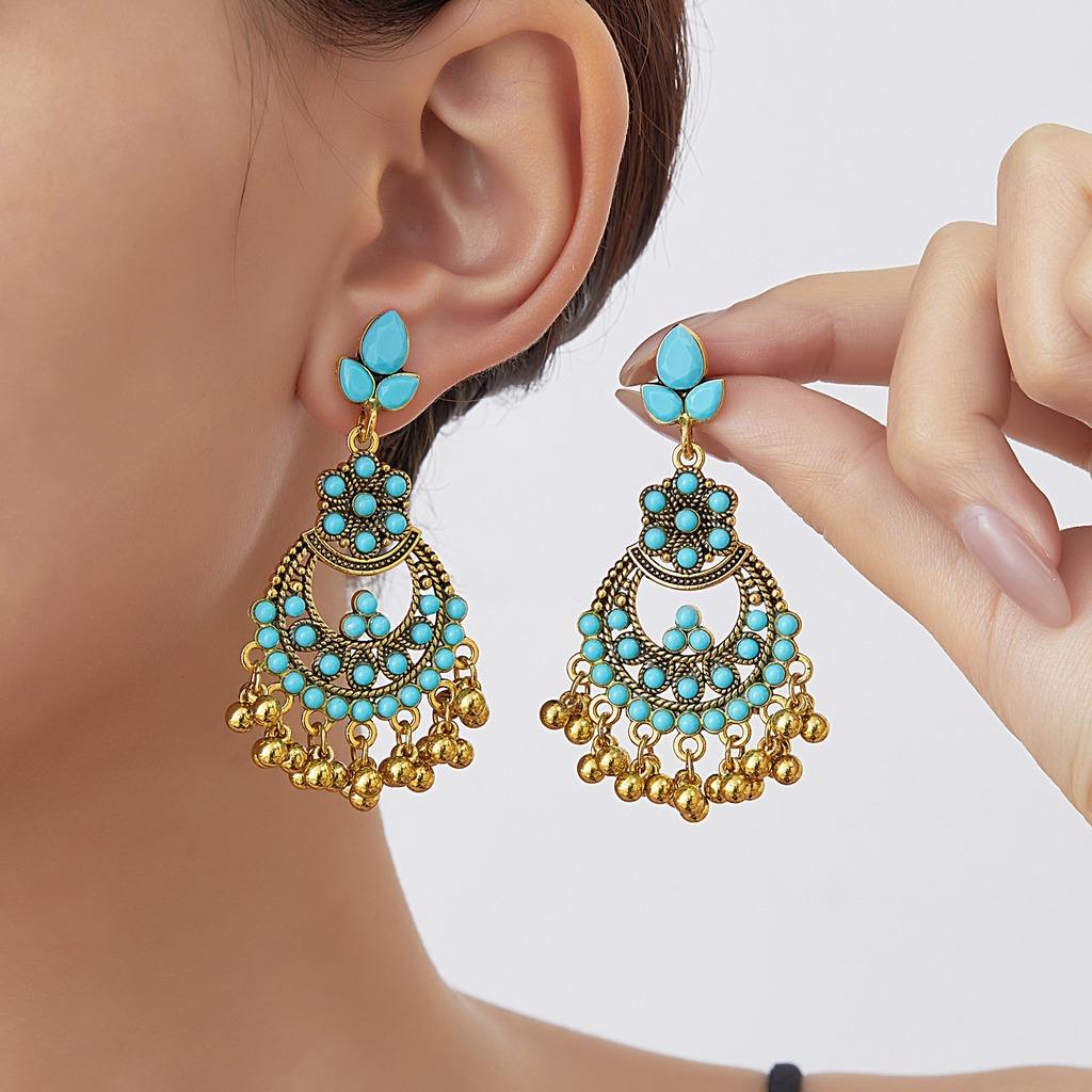 Floral Tassel Earrings Bohemian Ethnic Earrings Bohemian Dangle Earrings Floral For Ethnic Parties Vacations Casual Wear