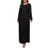 New Muslim Long Sleeve Inner Dress – 95% Cotton, Free Belt, 220g, Style 21001
