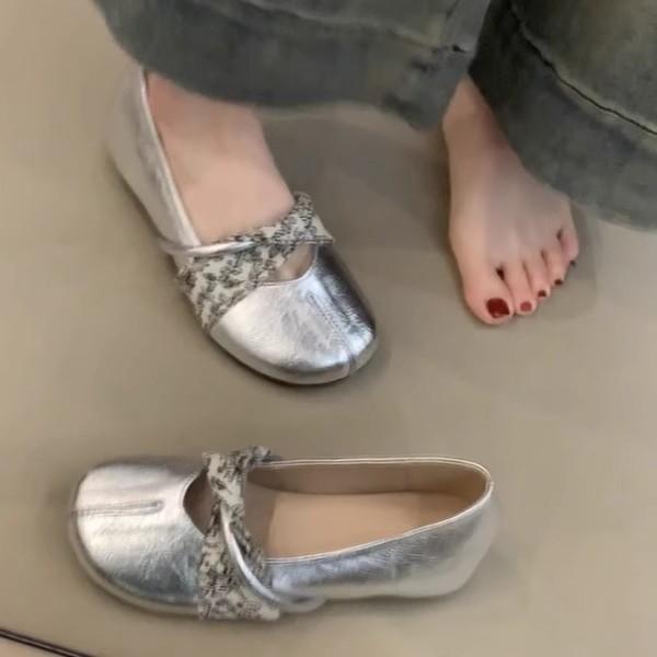 Soft Leather Version~ Genuine Leather French Flat Bottom Inner Height Increase Shallow Mouth Single Shoes Women's 2025 New Versatile Mary Jane Small L