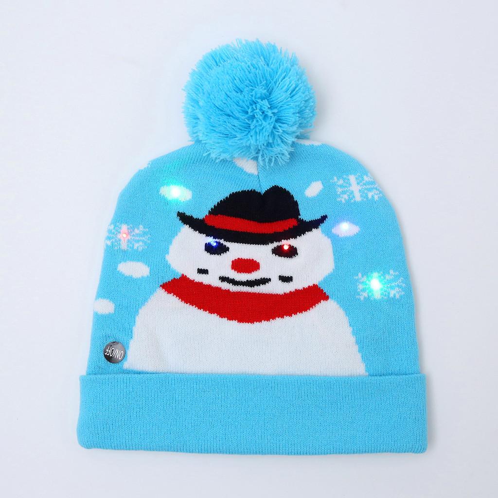 Unique Patterned Christmas Beanie Hat With Bright Led Lights For Winter Cheer