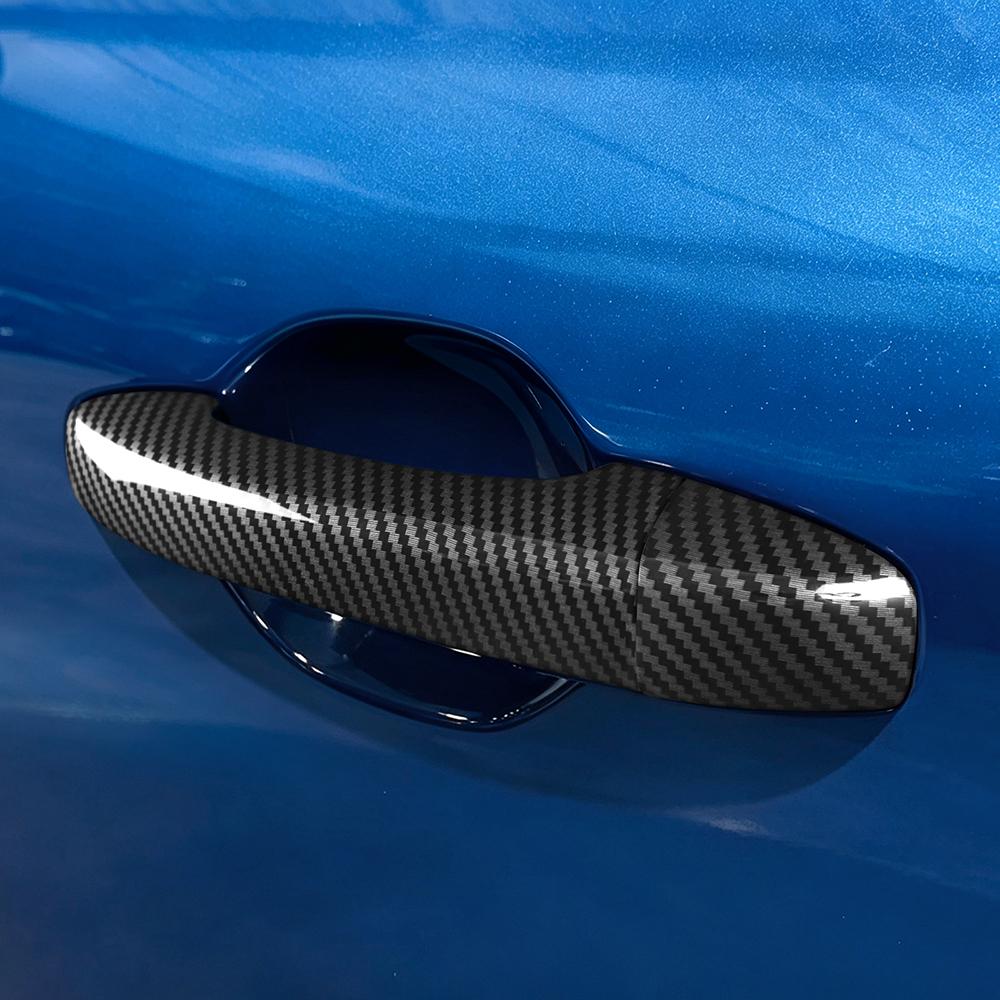 Car Exterior Door Handle Cover Trim Gloss Black Carbon Fiber LHD RHD For Renault Captur 2020-2026 Car Outer Styling ABS Trim