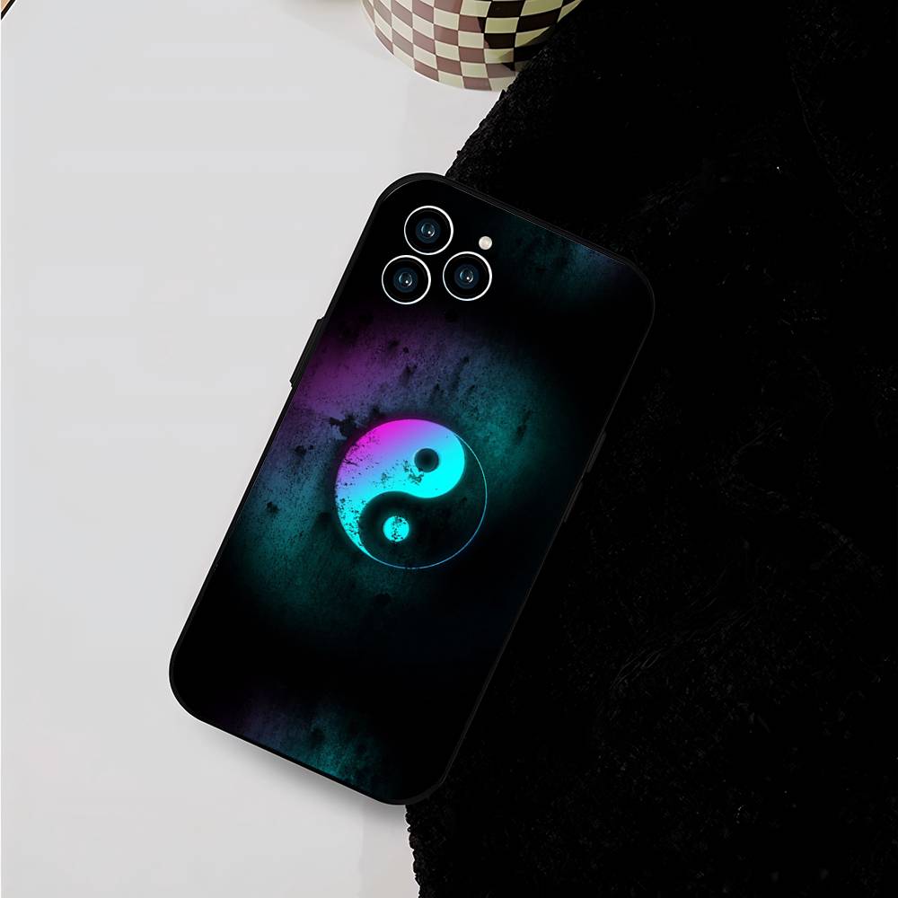 Tai Chi Symbol Phone Case For IPhone 17 Air 16 15 14 13 Pro Max 11 12 Black Silicone Cover