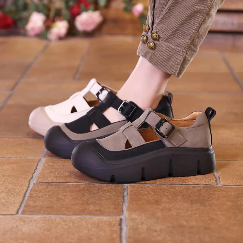 Sandals Women's New Summer Toe Sandals with Soft Sole Comfortable and Non Slip, Perforated Breathable Thick Soled Casual Sandals