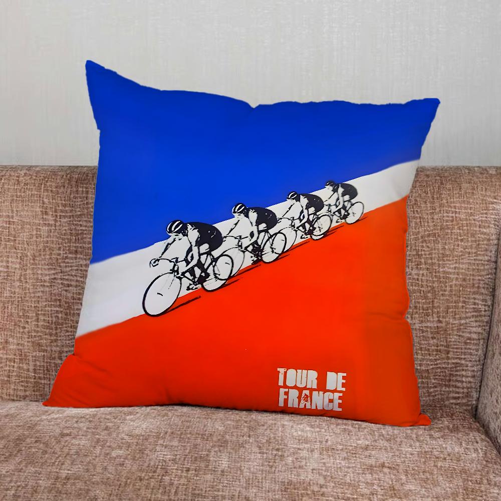 Tour De France Bike Bicycle Pillow Case For Home Bedroom Car Office Decoration Living Room Sofa Cushion Cover Suitable