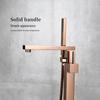 Freestanding Bath Bathtub Filler Faucet Mixer Tap Floor Mounted Matte Black Rose Gold Brushed Square Single Handle Spout Shower