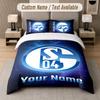 Custom Bedding Set Schalke 04 FC Pattern, Print Name Text 1 Duvet Cover Plus 2 Pillowcases Home Textile