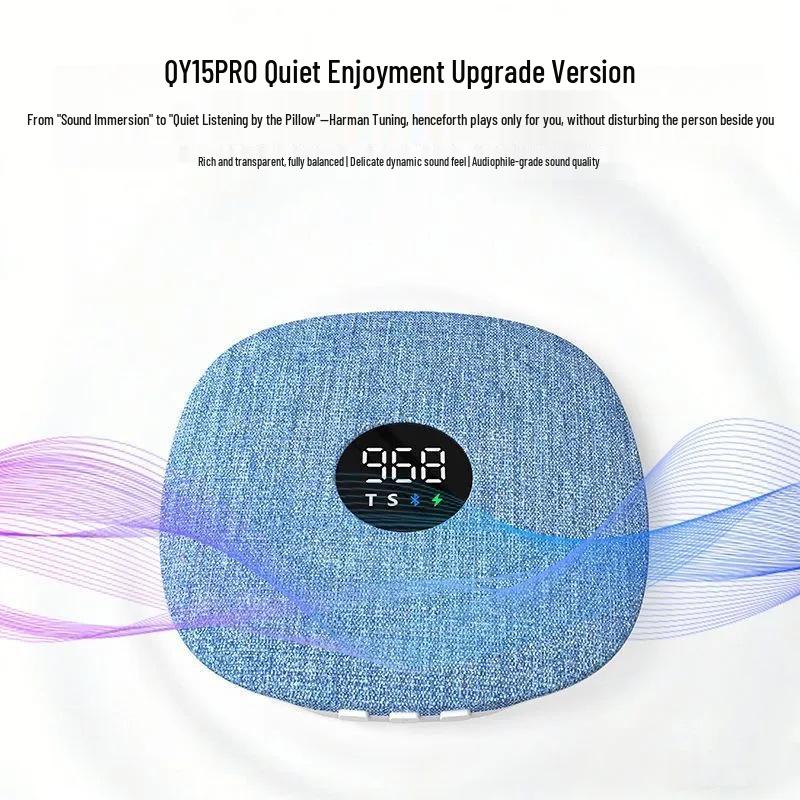 

New Ultra-Thin Bluetooth Wireless Sleep Speaker: Bone Conduction Dual Stereo Sound with Digital Display. сірий колір