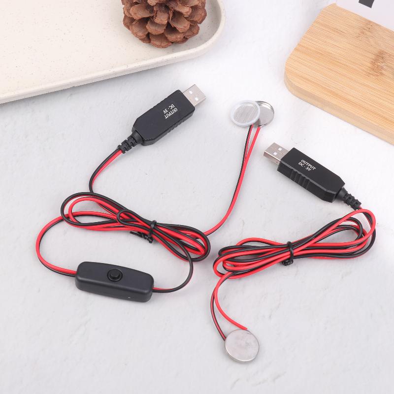 Usb To 3V Cr2032 Fake Battery Charger Cord With Switches Power Supply Cable For Watch Microphone Toy Remote