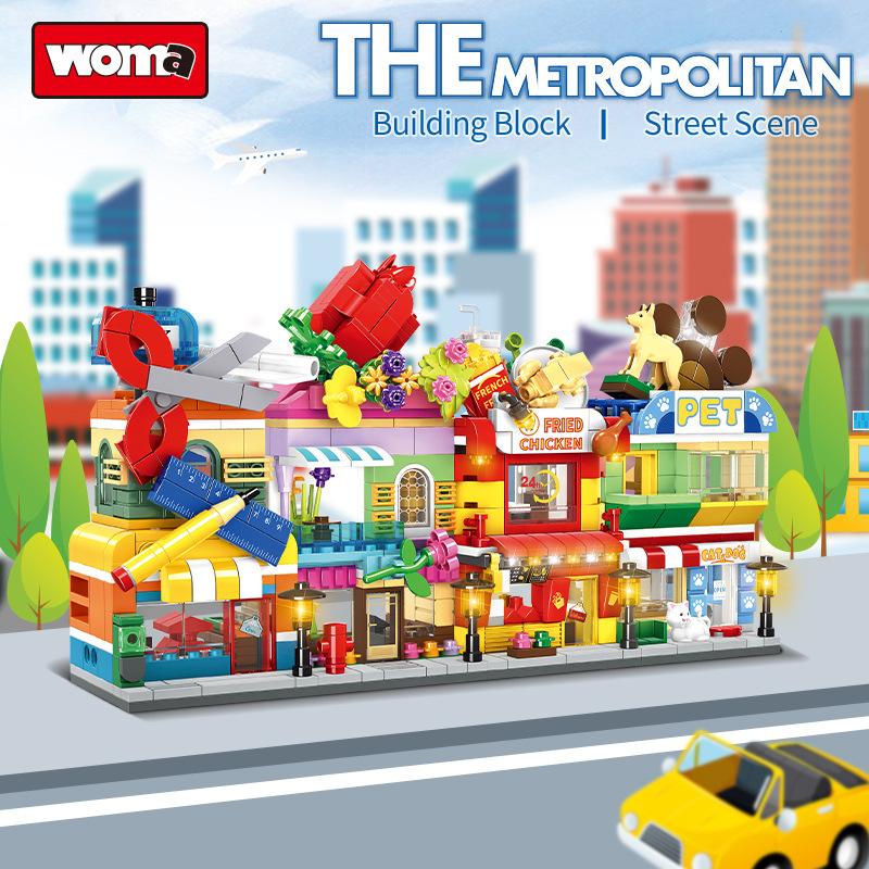 

Creative Commercial Street View Building Mini Series Boys And Girls Birthday Gift Diy Assembly Small Particle Building Block 19*5*28.5CM