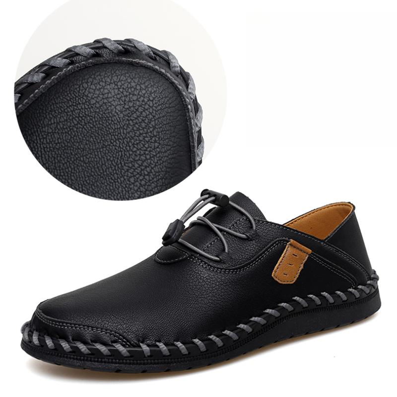 Men's Handmade Leather Shoes Comfortable Loafers Slip On Flats Outdoor Walking Shoes Moccasins