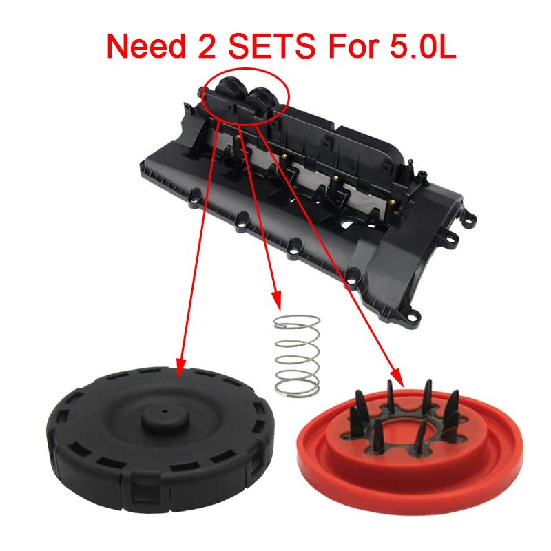 Valve Cover PCV Membrane Repair Kit for Land Rover Range Rover Jaguar XF XJ XK Discovery 3.0L 5.0L V6 V8 LR133579 LR041443 1 SET For V8 5.0L