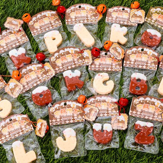 Alphabet Cookie Squeeze Toy with Bell Ball Chain Stress Relief Slow Rising Letter Cookie Sensory Fidget Toy Simulated Food Decompression Tools