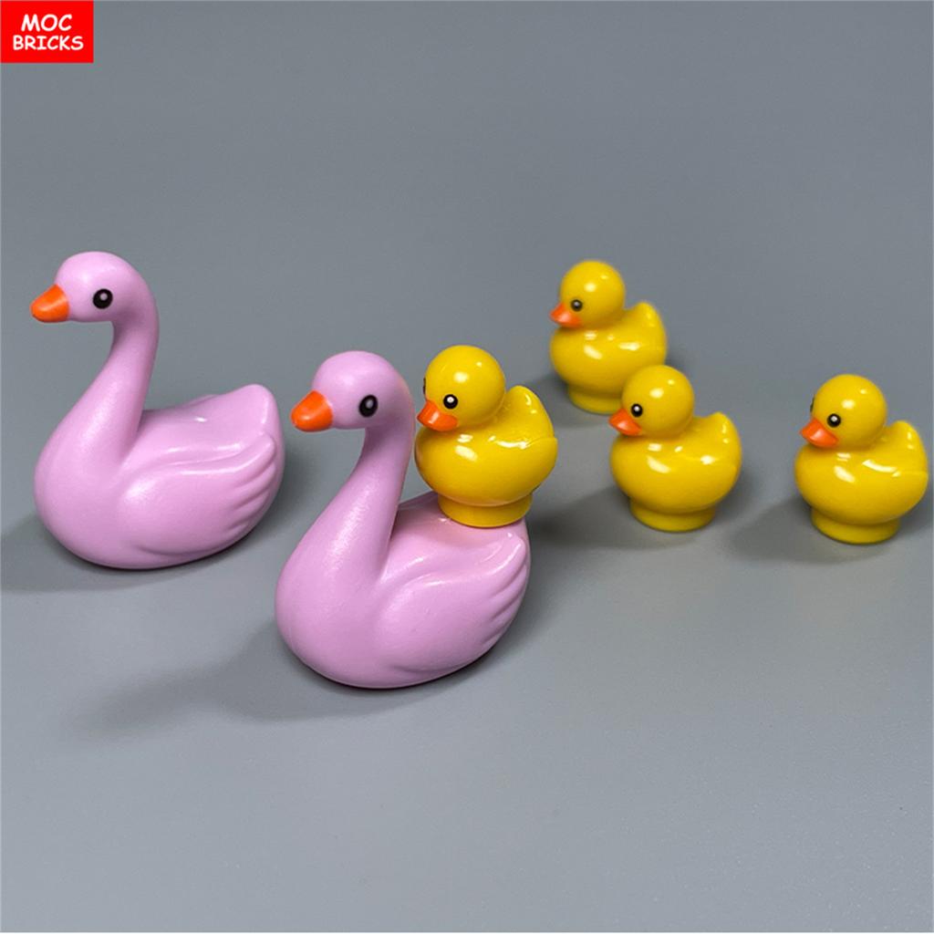 MOC Blocks Animal Duck Swan River Lake Farm Scene View Accessories DO IT YOURSELF Construction Bricks Playthings ideal for Kids Gifts