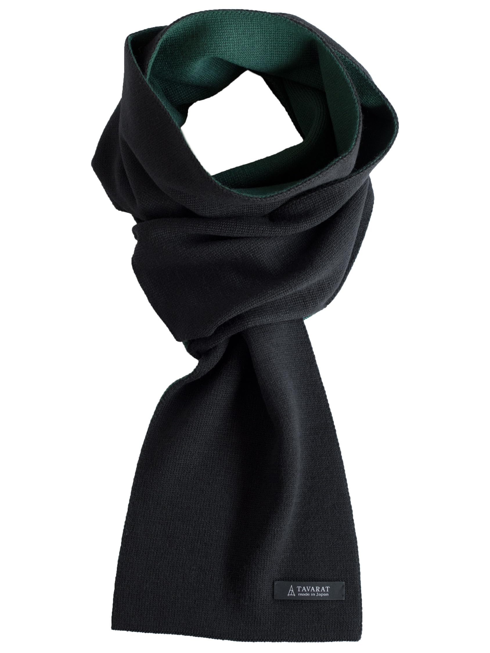 

TAVARAT Сделано из прочного компактного материала x Мужской 3-секундный шарф, Япония, Длинный, Цвет, (Черный зеленый)