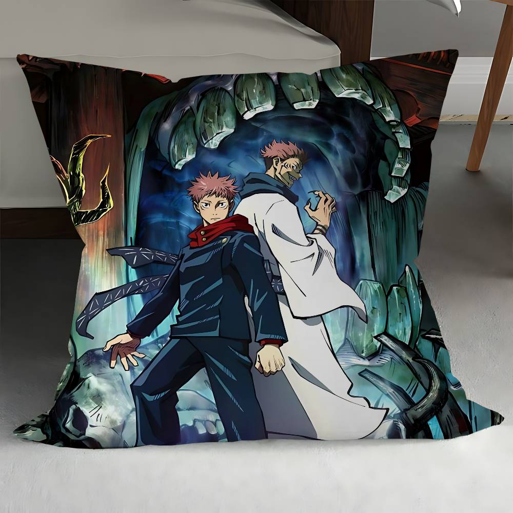 J-Jujutsu Kaisen Characters Yuji Pillow Gifts Home Office Furnishings Bedroom Sofa Car Cushion Cover Case 45x45cm