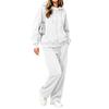 Women's Casual Zip Up Hoodie and Wide Leg Pants Two Piece Set for Fall Winter