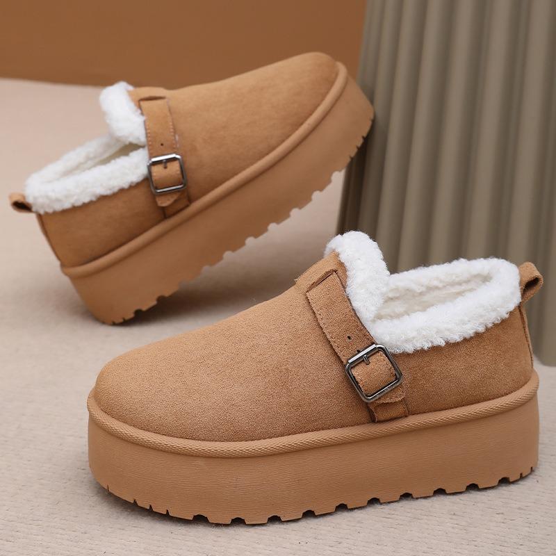 Fashion 2025 New Fur Platform Women Ankle Boots Flats Suede Warm Shoes Woman Trend Designer Brand Short Plush Cozy Femme Snow Botas