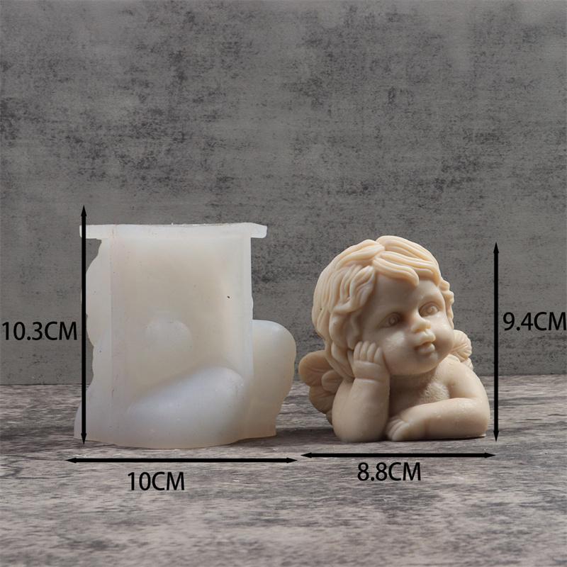 Large 3D Angel Candle Mold Handmade Angel Doll Resin Molds DIY Plaster Soap Gypsum Mould Crafts Making for Photography Props
