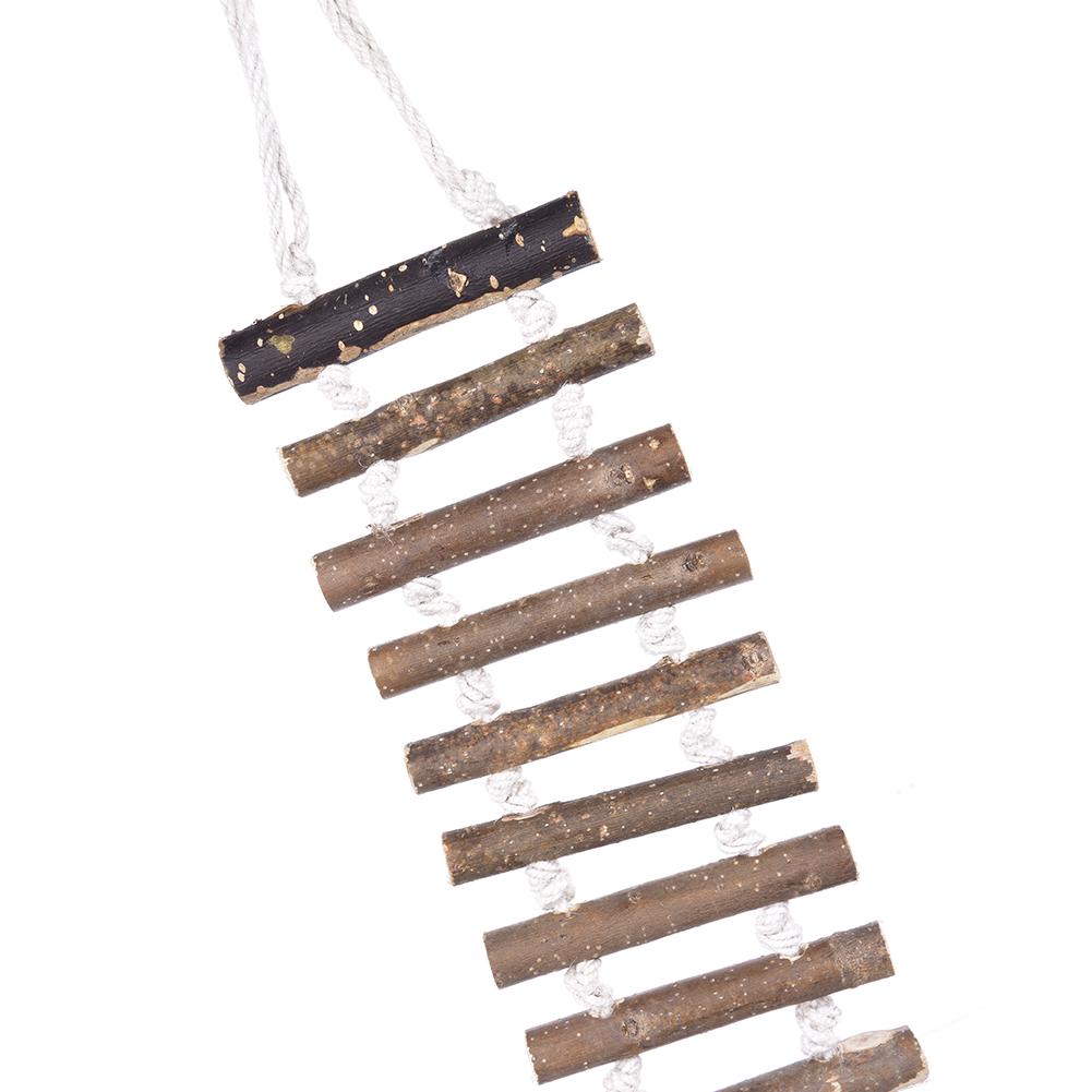 Natural Wooden Ladder Parrot Hanging Stairs Birds Chewing Toys Bird Climbing Rope Ladder Cage Accessories Drop Shipping