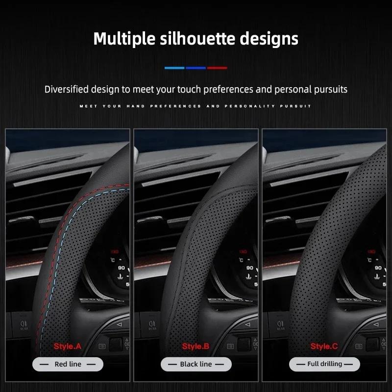 Hijk1 ·Anti Slip Leather Steering Wheel Cover Car Driving Handle Covers For VW GTI Polo Golf Passat Tiguan Arteon Touareg Taigo Caddy