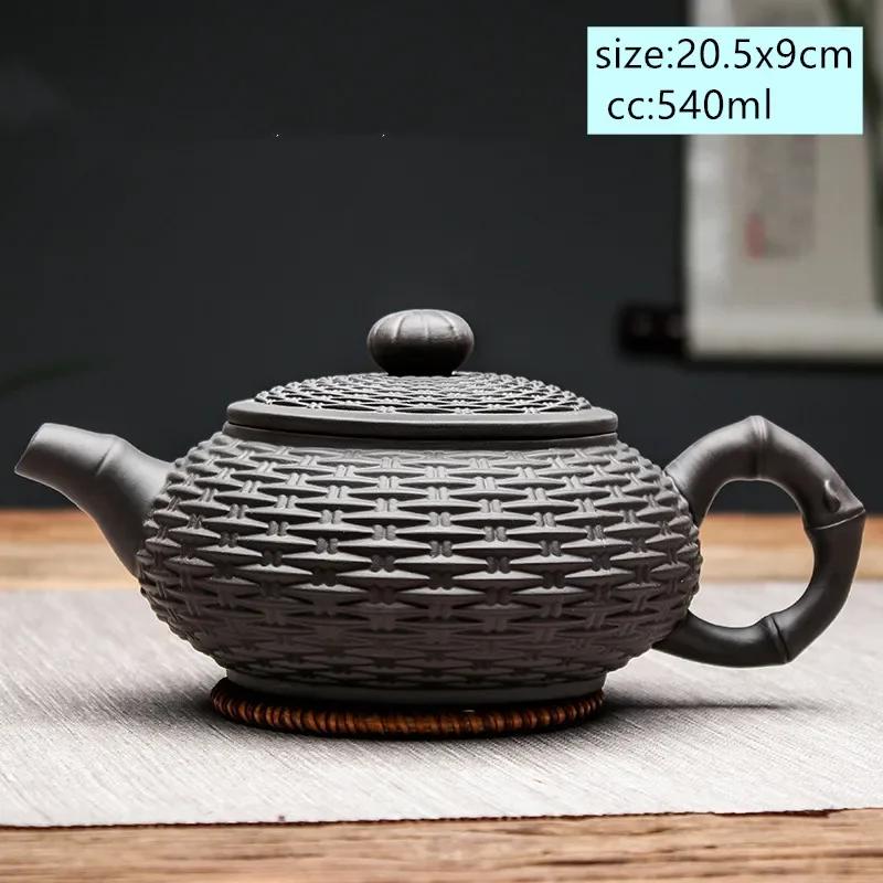 Chinese Yixing Tea Pot Large Capacity Purple Clay Xishi Filter Teapot Beauty Kettle Raw Ore Handmade Tea Set Authentic Drinkware