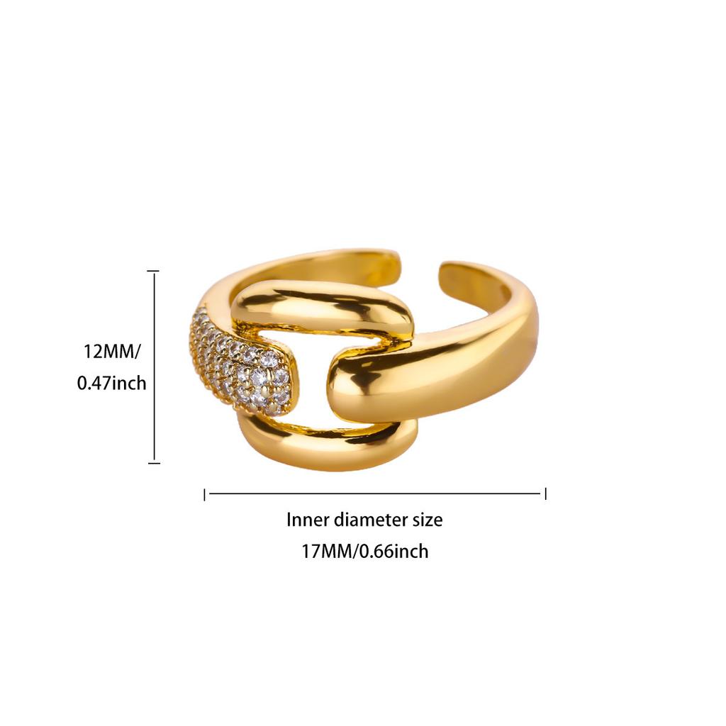 Simple and versatile opal double butterfly zir*****pen ring, new niche high-end index finger ring, exquisite ring.