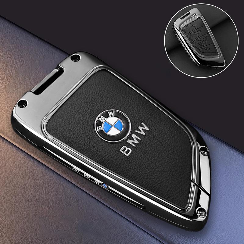 FA3-High-grade Zinc Alloy Leather Car Remote Key Case Full Cover Shell Bag For BMW 3 5 7 Series X1 X3 X4 X5 X6 F15 F16 G30 G11 F48