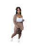HR24029 Women's Sporty Casual Bodycon Waist-cinching Flared Skirt Set with Safety Shorts