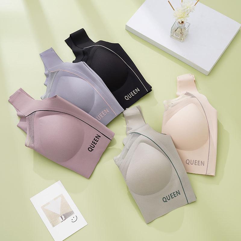 Seamless Plus Size Shockproof Sports Bra with Widened Side Wall and Push-Up Support, No Steel Ring