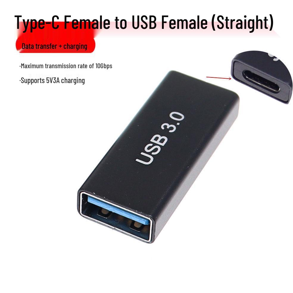USB 3.0 to Type-C Female Adapter: Straight-Through Converter