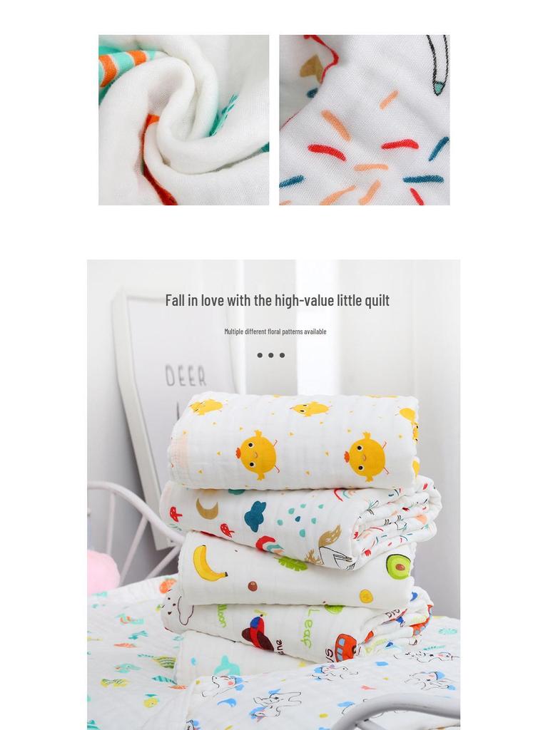 Pure Cotton Four-Layer Gauze Baby Bath Towel and Swaddle Blanket for Newborns