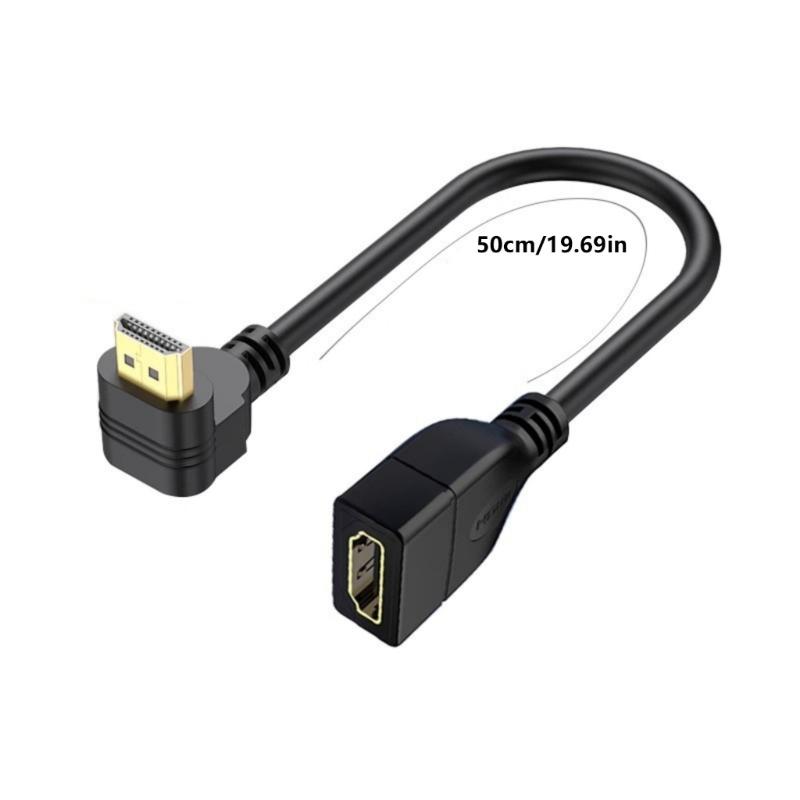 Space Efficient HDTV Extension Cable with 90 Degree L Bend Design for Space Saving and Easy Connection in Tight Space