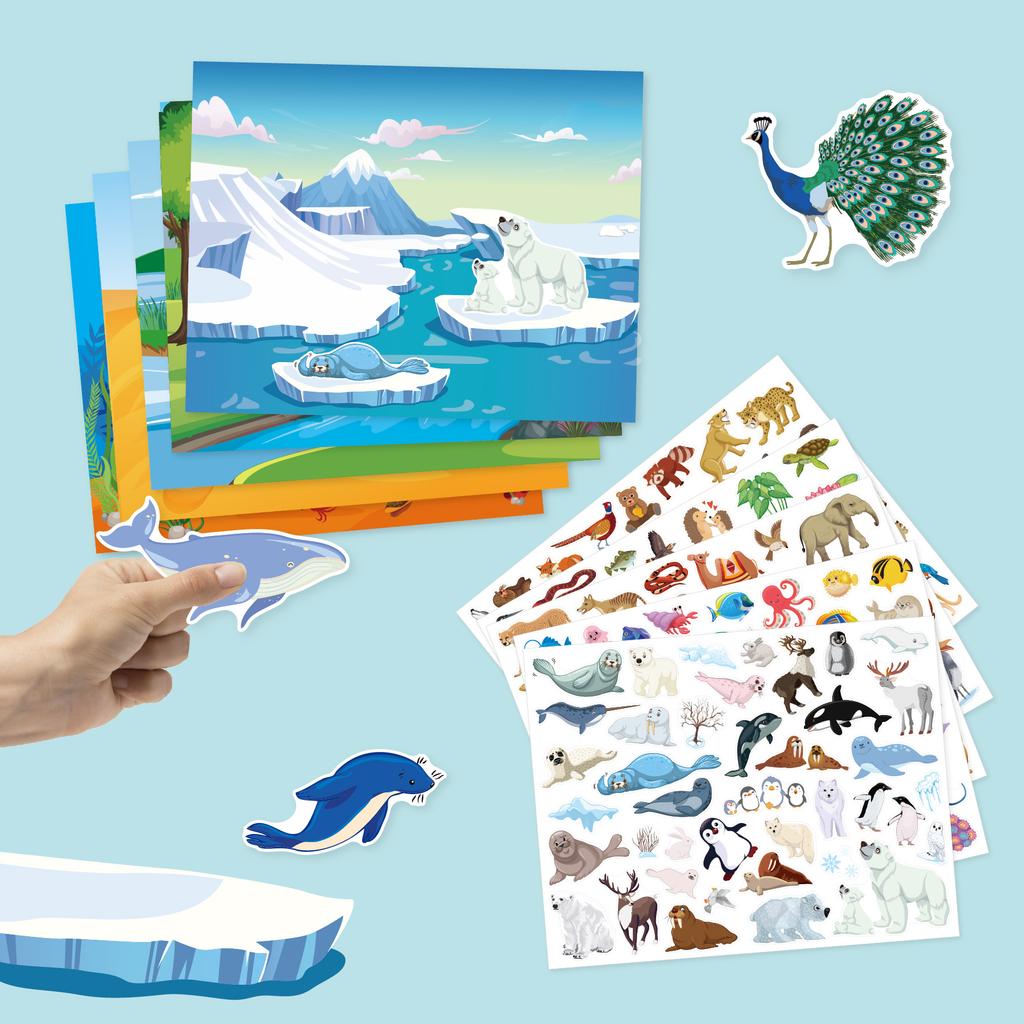 High-Quality Over High-Quality 200Pcs High-Quality Children High-Quality Scenes High-Quality Stickers High-Quality Reusable Self-assembly