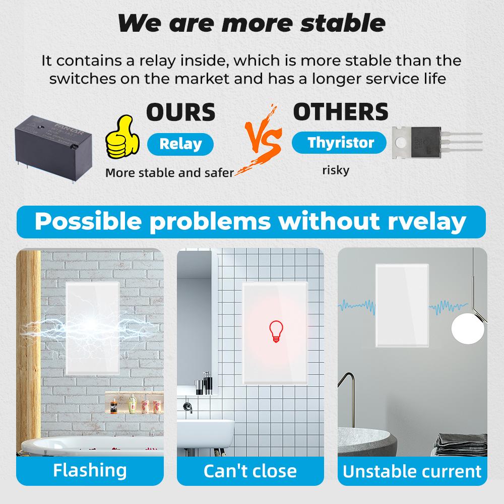 

SMATRUL Brazil Tuya Smart Wi-Fi сенсорный переключатель света 110 В 220 В 1/2/3/4 банды, нейтральный провод не требуется, вкл. выкл. для Alexa Google