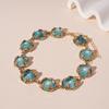 Fashion Bracelet Light Luxury Clavicle Chain Minimalism Blue Necklace Earring  Women