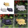 Nurturing Dog Miniature Nursing Mom French Dog and Baby Puppies Resins Figurine for Home Tabletop Shelf Display Ornament