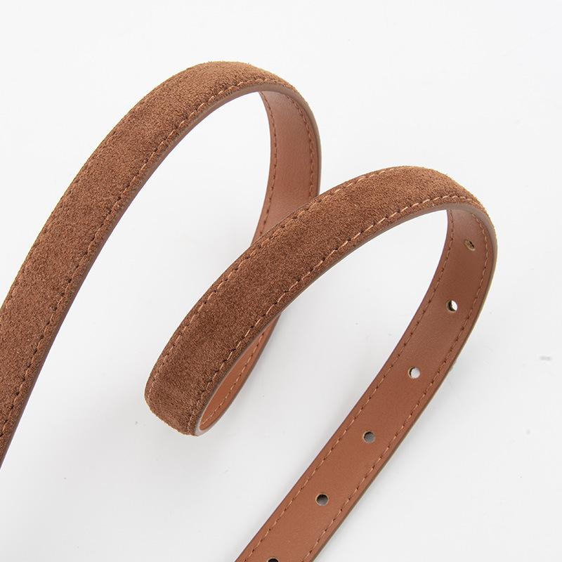 New Cowhide Suede Belt for Women Vintage Paired with Jeans Belt Decorative Trendy Leather Belt for Women